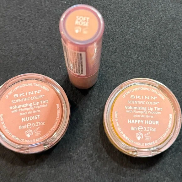 SKINN Lip Tint Duo- “Nudist & “Happy Hour” and Velvet Lip “Soft Rose” NEW/SEALED - Picture 8 of 11